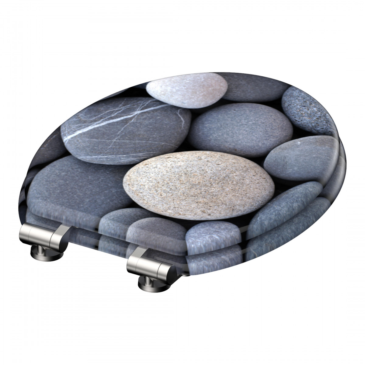 MDF Toilet Seat GREY STONES with Soft Close