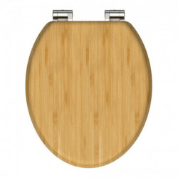 Abattant WC en Bambou Massif NATURAL BAMBOO avec Frein de Chute