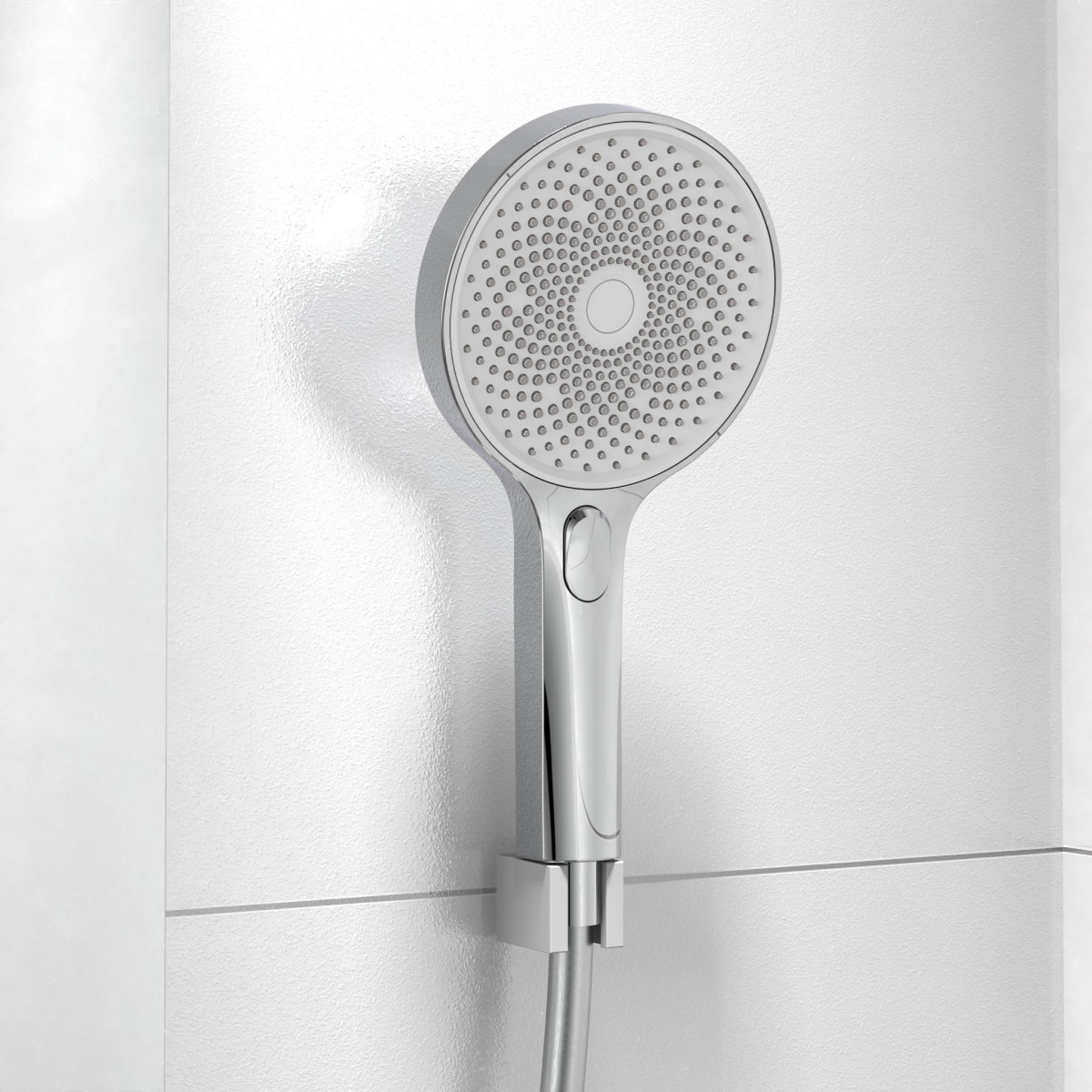 SAMOA RAIN Hoofddoucheset, chroom/lichtgrijs, met thermostatisch planchet