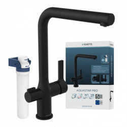 AQUASTAR PRO Sink mixer with filter system, Black matt
