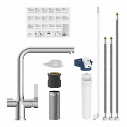 AQUASTAR PRO Sink mixer with filter system, Chrom