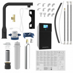 AQUASTAR PREMIUM, Sprudelwasser-Armatur mit Kühl- und Filtersystem, Schwarz