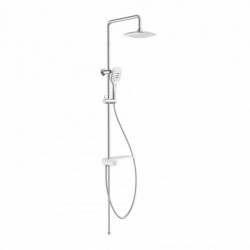 AQUASTAR Overhead shower set, chrome/ white, with tray (lateral diverter)