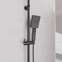 MALLORCA Overhead showerset, black matt