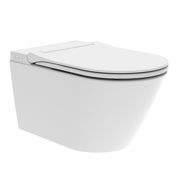 CESARI PREMIUM, Spülrandloses Dusch-WC mit Slim-Sitz, Weiß CESARI PREMIUM, Spülrandloses Dusch-WC mit Slim-Sitz, Weiß