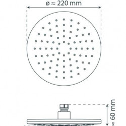 MADURA Head shower, Chrome, Anti-limescale studs, Overhead shower approx. 22cm, Shower head • Bath