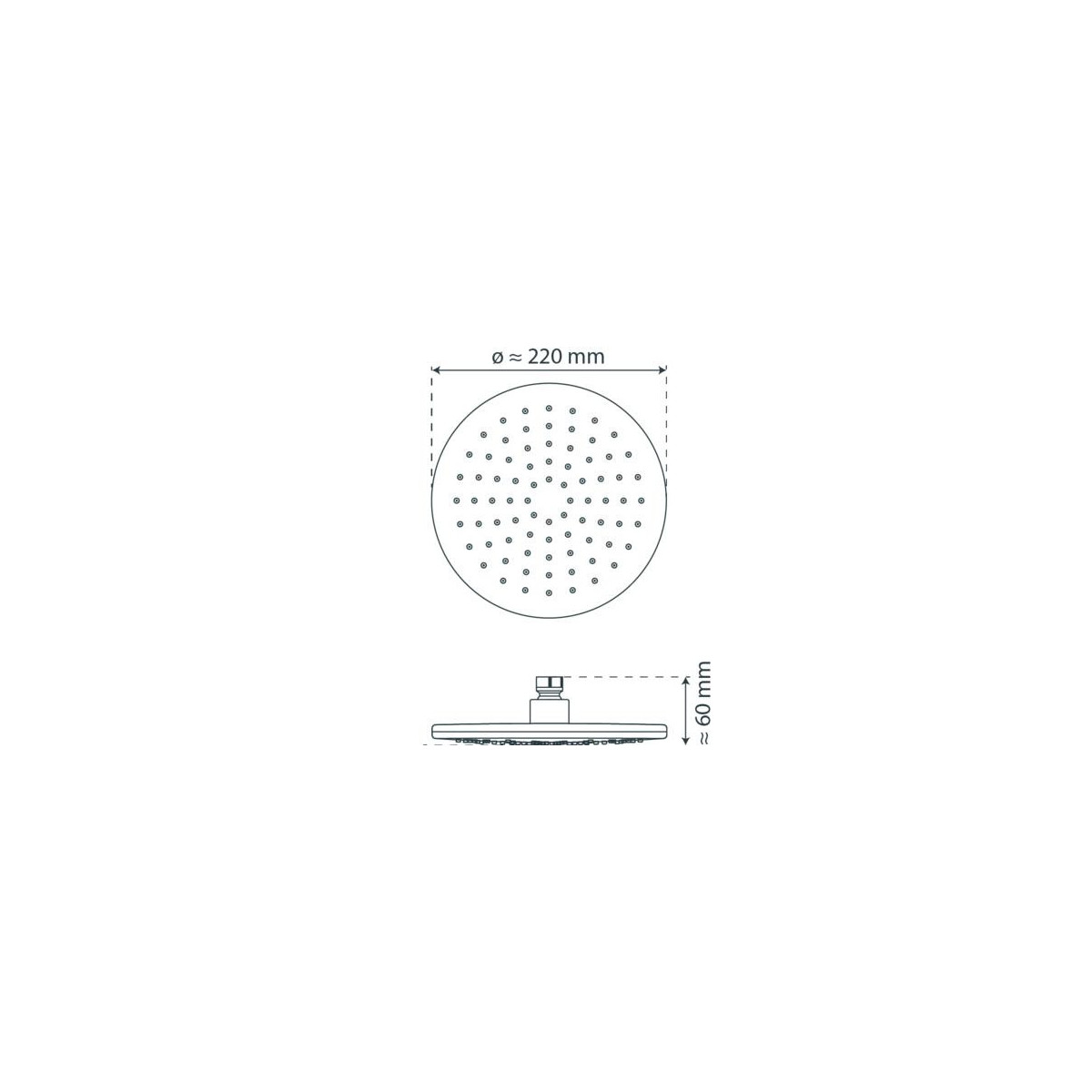 MADURA Head shower, Chrome, Anti-limescale studs, Overhead shower approx. 22cm, Shower head • Bath