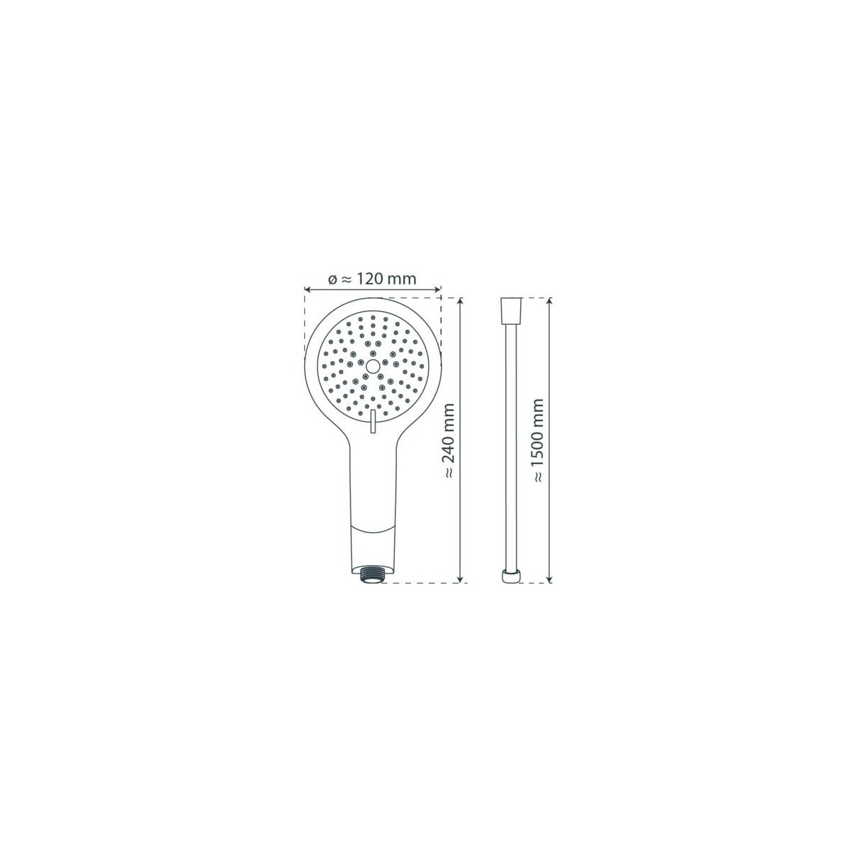 BROADWAY Hand shower set, Chrome/white