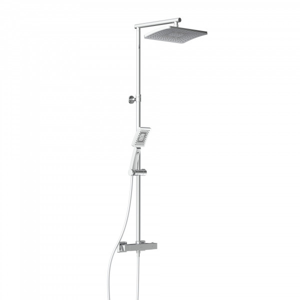 TRENTO Regendouche set met thermostatische kraan, Chroom TRENTO Regendouche set met thermostatische kraan, Chroom