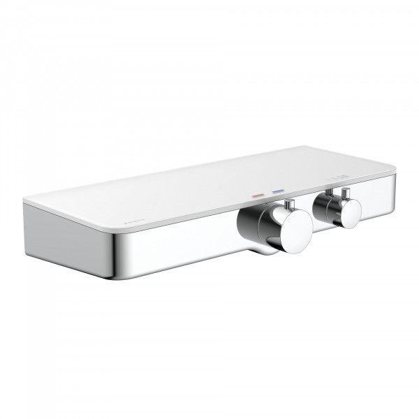 OCEAN Thermostatic tray, glass/ chrome/ white OCEAN Thermostatic tray, glass/ chrome/ white
