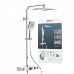 OCEAN Hoofddoucheset met thermostatische thermostaatkraan, chroom/wit, met planchet