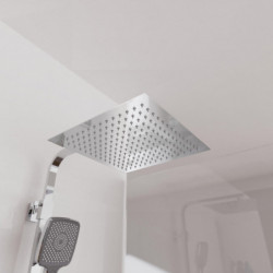 OCEAN Set de douche à l'envers avec mitigeur thermostatique, Chromé/Anthracite