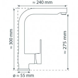 LONDON Sink mixer low pressure, stainless steel look, with pull-out spout