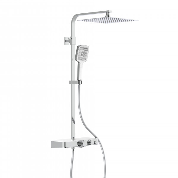 OCEAN Set de douche à l'envers avec mitigeur thermostatique, Chromé/Blanc OCEAN Set de douche à l'envers avec mitigeur thermostatique, Chromé/Blanc