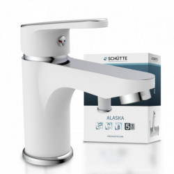 ALASKA Wash basin mixer, white/chrome