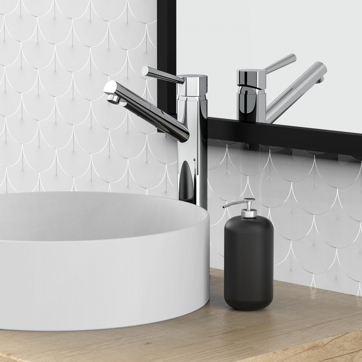 CORNWALL Wash basin mixer, chrome, with high body