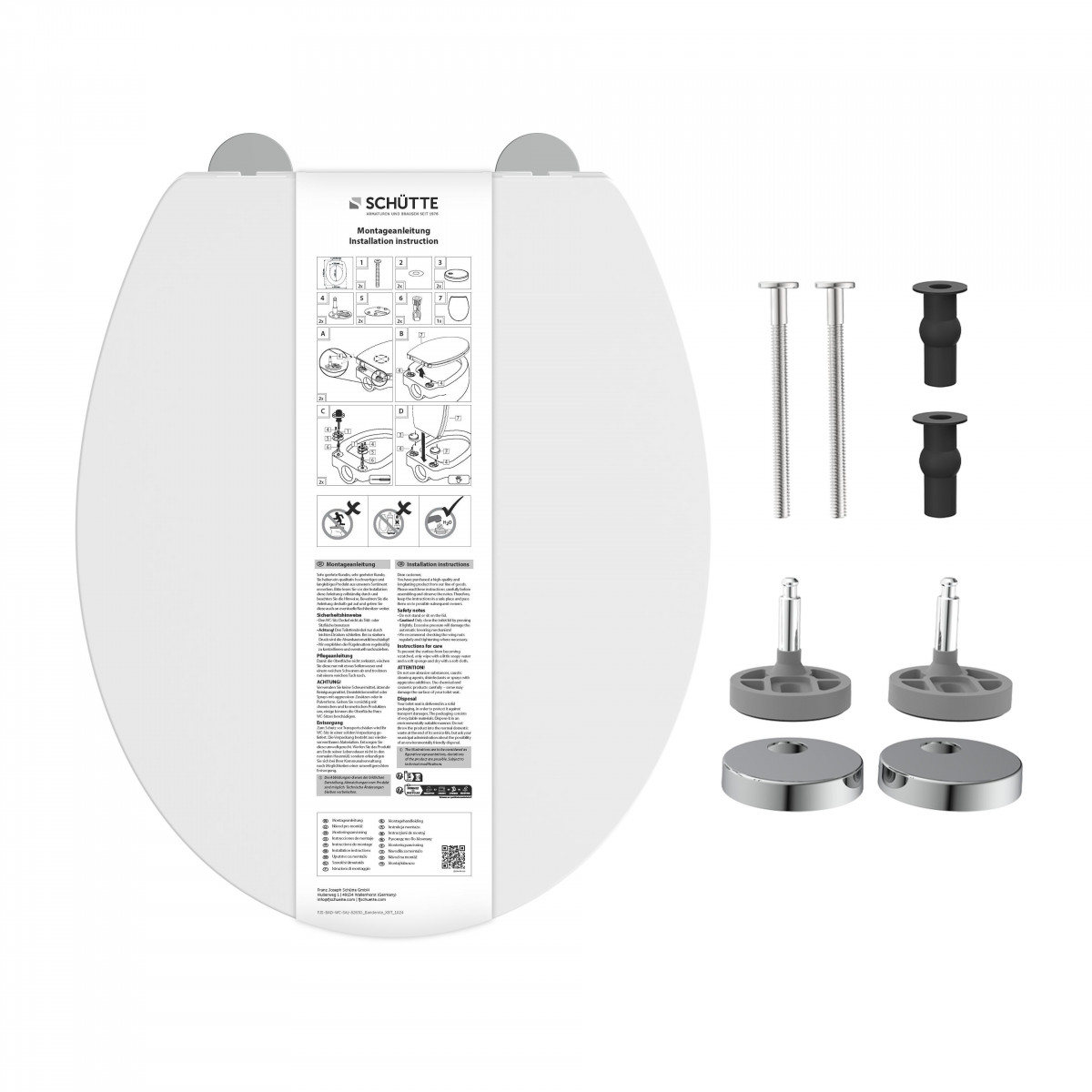 Duroplast Toilet Seat WHITE, slim Design with Soft Close and Quick Release