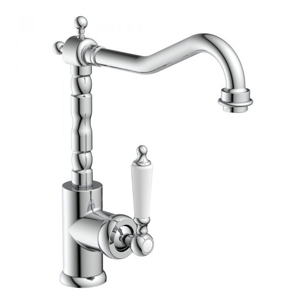 OLD STYLE Sink mixer, chrome/white OLD STYLE Sink mixer, chrome/white