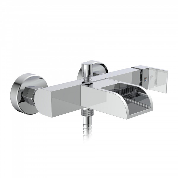 IDROVIA Bathtub mixer, chrome, with waterfall spout IDROVIA Bathtub mixer, chrome, with waterfall spout