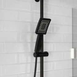 TRENTO Overhead shower set, Black matt