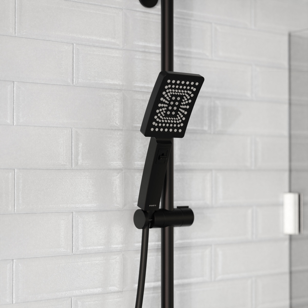 TRENTO Overhead shower set, Black matt