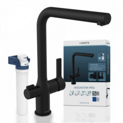 AQUASTAR PRO Sink mixer with filter system, Black matt