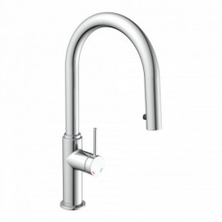 BLACKPOOL Sink mixer, chrome, with pull-out spout