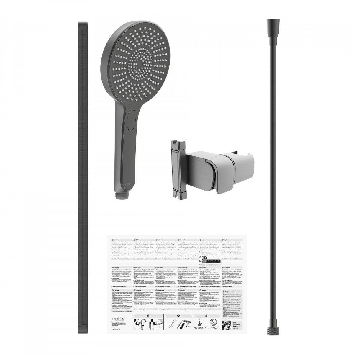 KARIBIK Stangenbrause-Set, Graphit matt