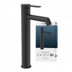 LOS ANGELES, Wash basin mixer for countertop washbasin, Black matt