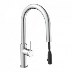 BLACKPOOL Sink mixer, chrome, with pull-out spout