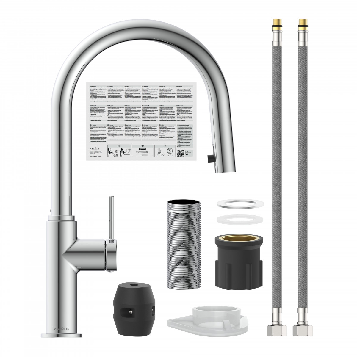 BLACKPOOL Sink mixer, chrome, with pull-out spout