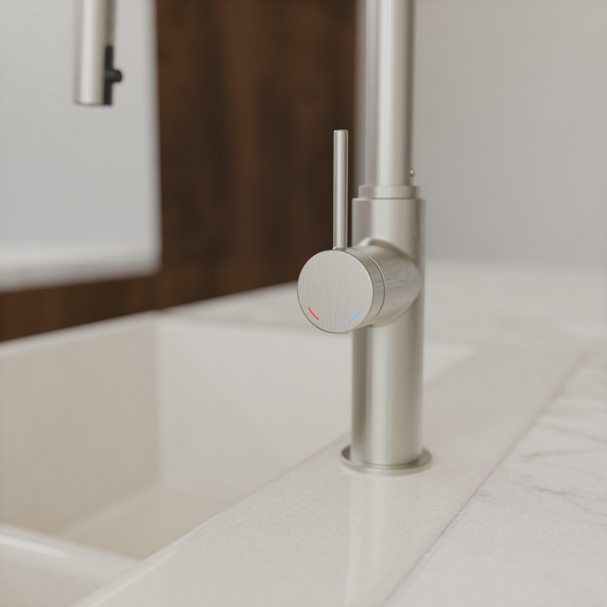 BLACKPOOL mengkraan keuken met uittrekbare uitloop, RVS look