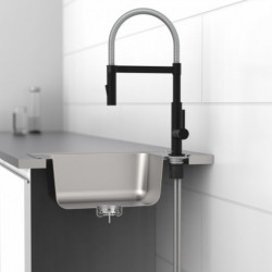 MIAMI Sink mixer, chrome/black matt, with spiral spring