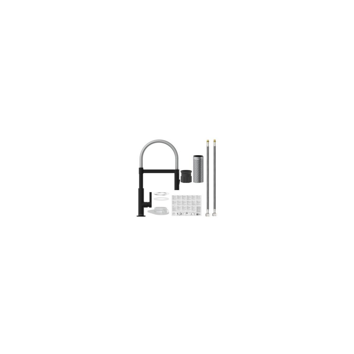 MIAMI Sink mixer, chrome/black matt, with spiral spring