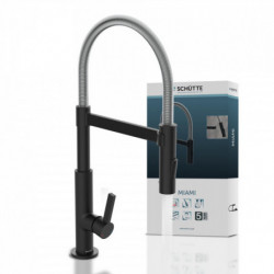 MIAMI Sink mixer, chrome/black matt, with spiral spring