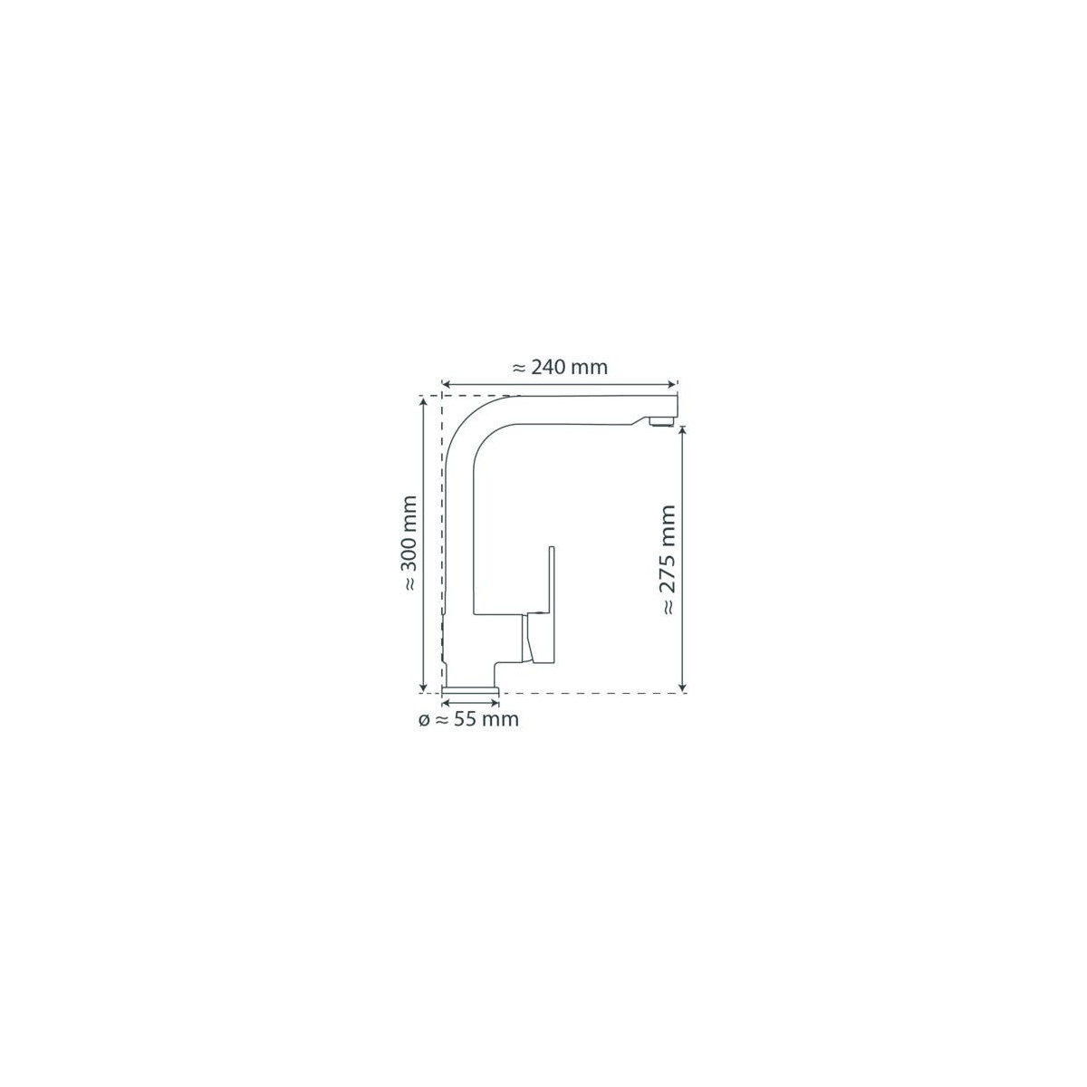 LONDON mitigeur cuisine avec bec extractible, graphite mat