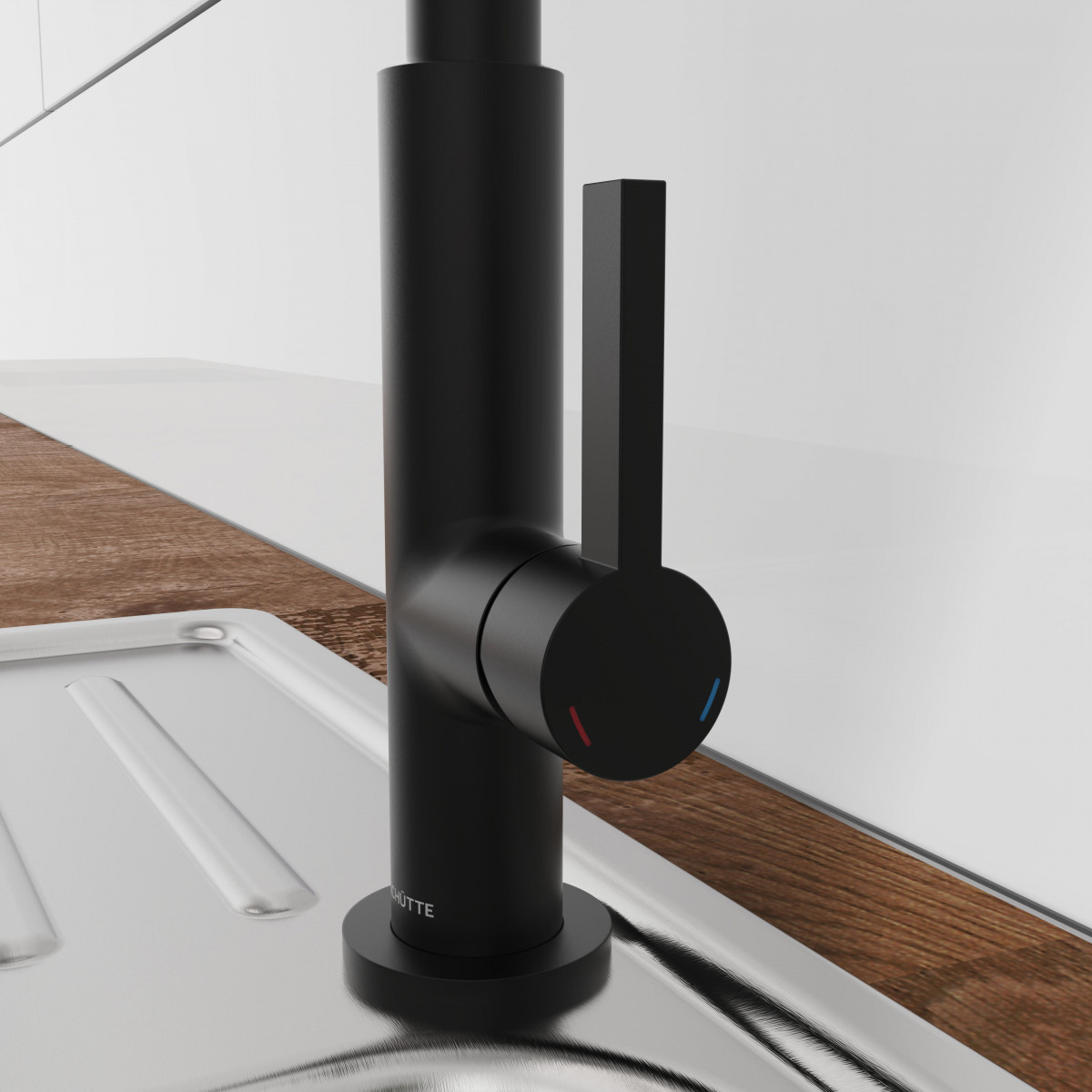 MIAMI Mitigeur cuisine avec flexible soft-touch, Noir Mat