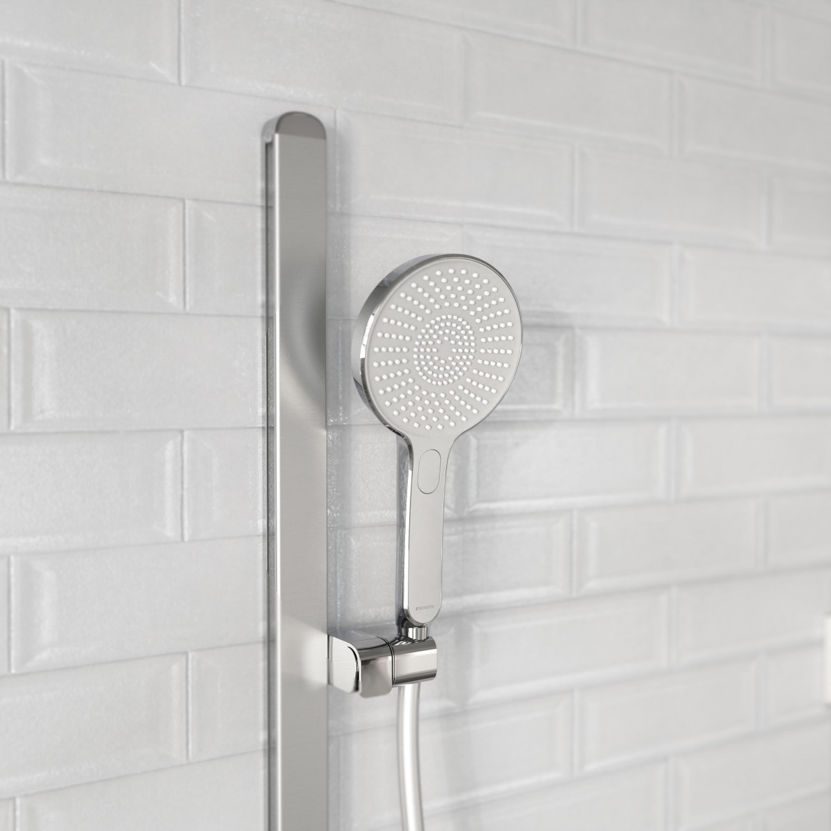 KARIBIK Shower rail set, chrome/ light grey