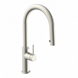 BLACKPOOL Sink mixer, stainles steel look, with pull-out spout