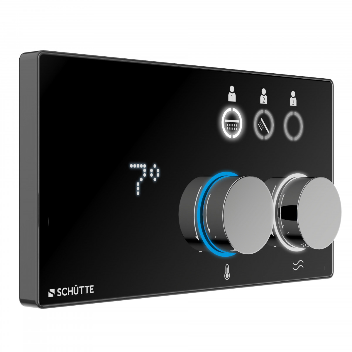 AQUADOT Digital shower system, chrome/black matt, with smart control