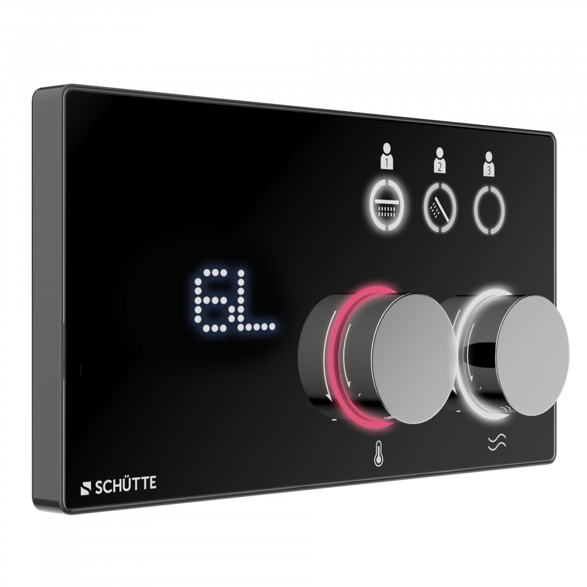 AQUADOT Digital shower system, chrome/black matt, with smart control