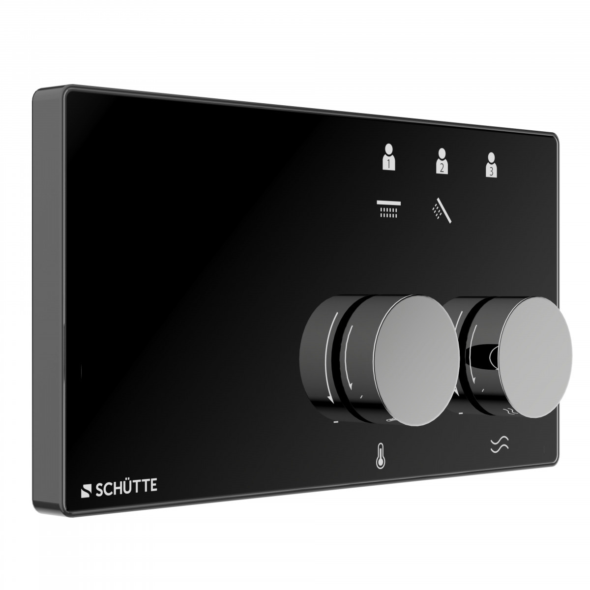 AQUADOT Digital shower system, chrome/black matt, with smart control