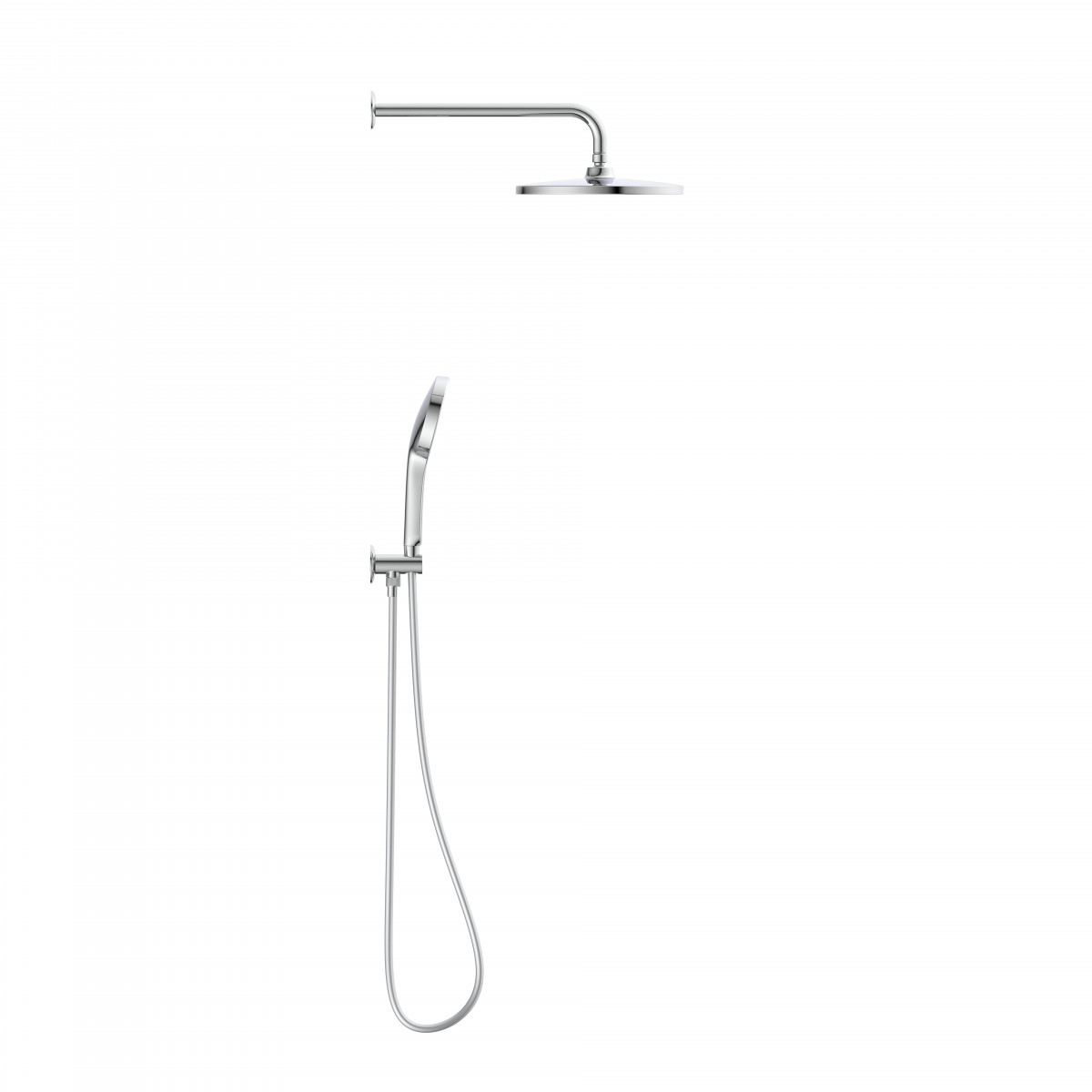 KARIBIK complete shower set, chrome/light grey, for the shower