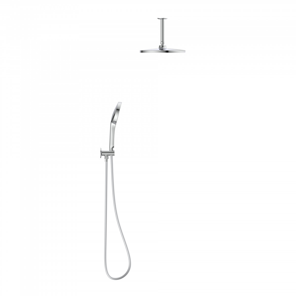 KARIBIK complete shower set, chrome/light grey, for the shower