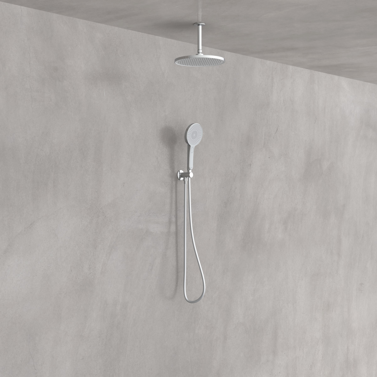 KARIBIK complete shower set, chrome/light grey, for the shower