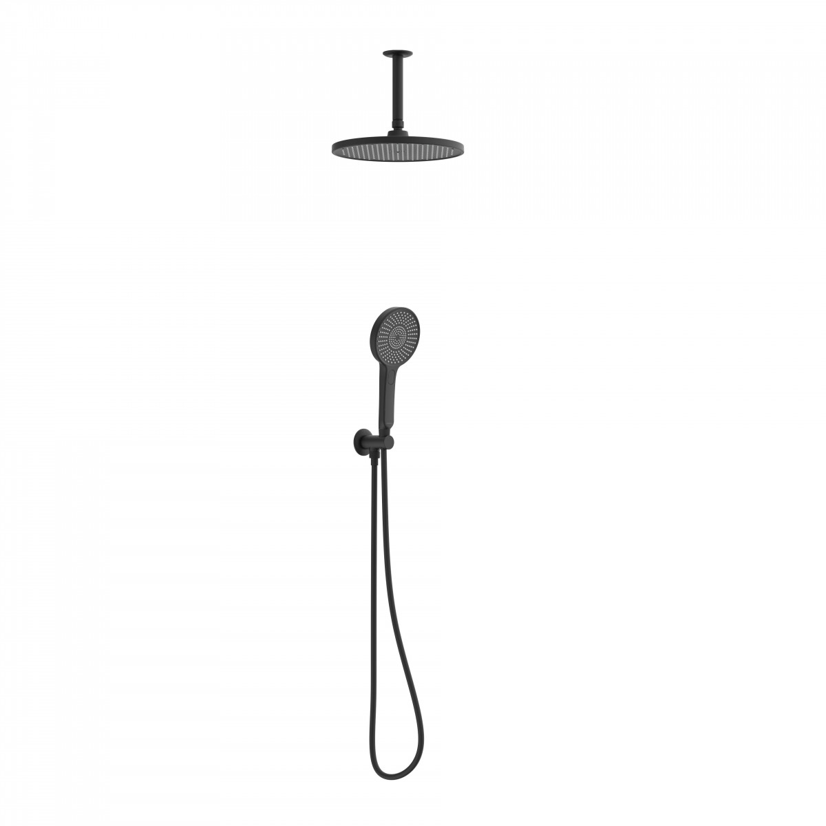 KARIBIK complete shower set, black matt, for the shower