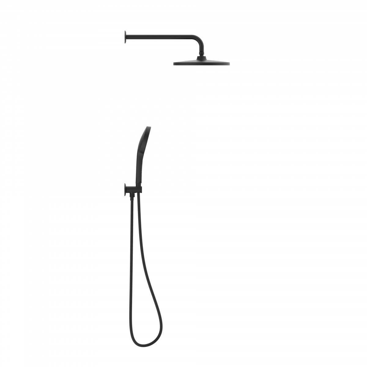KARIBIK complete shower set, black matt, for the shower