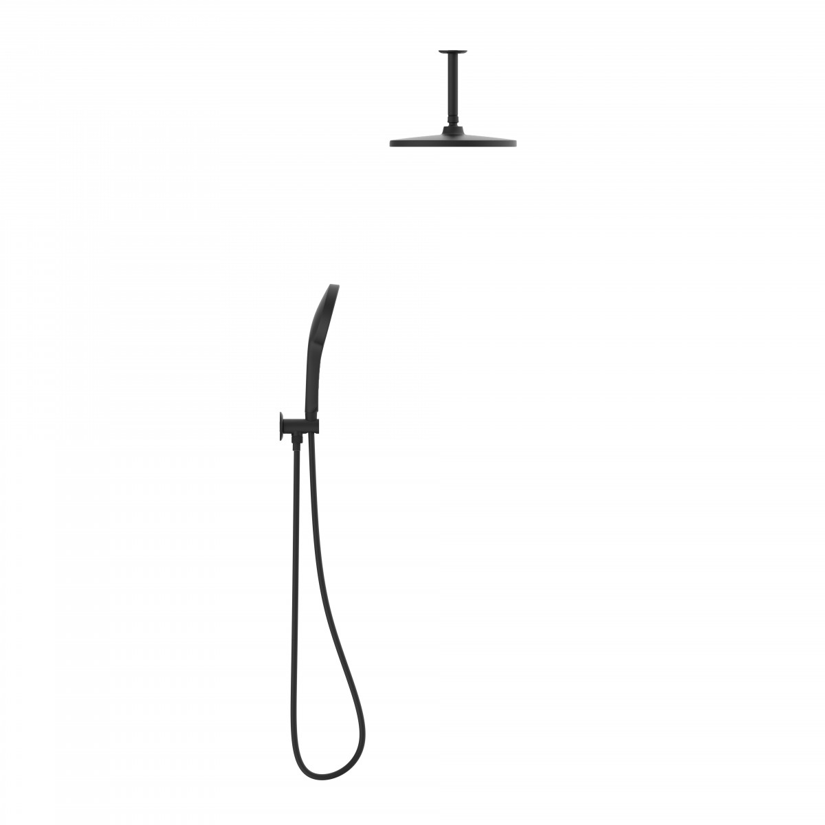 KARIBIK complete shower set, black matt, for the shower