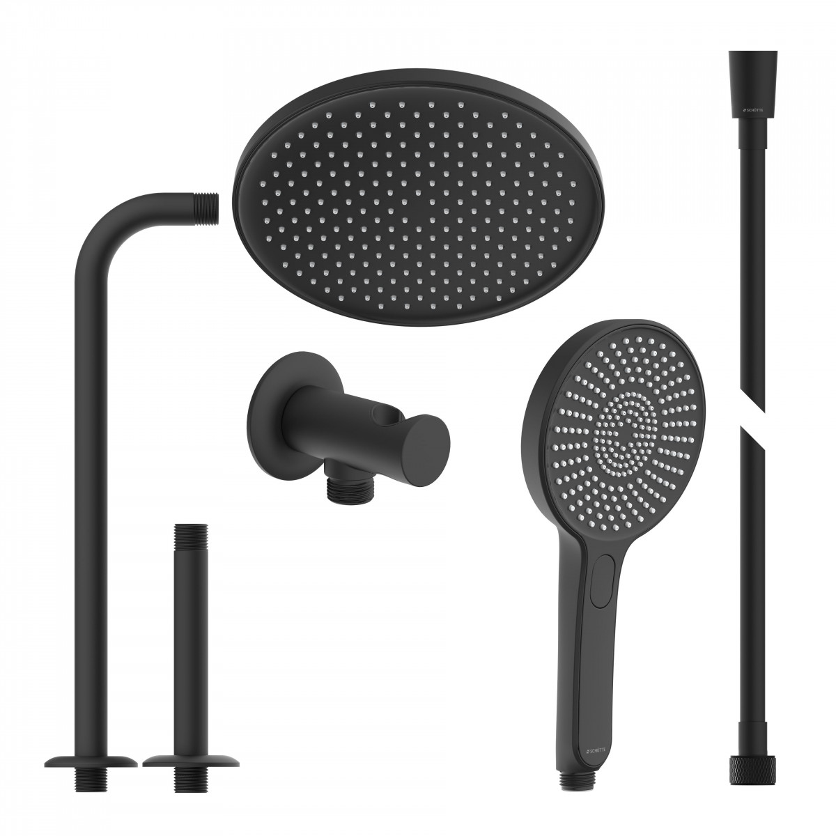 KARIBIK complete shower set, black matt, for the shower
