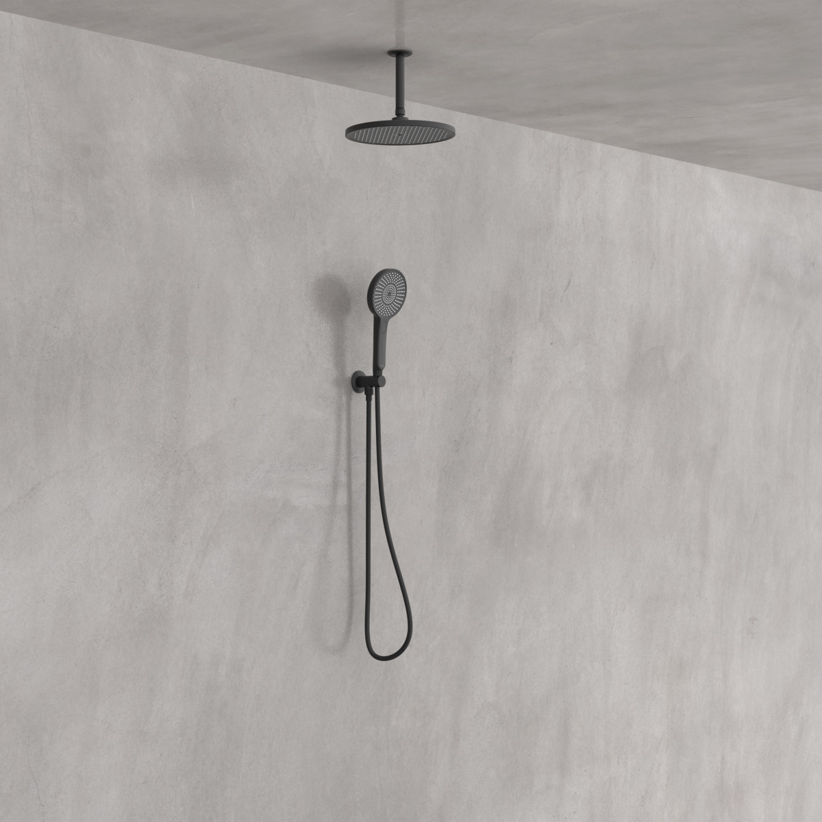 KARIBIK complete shower set, black matt, for the shower